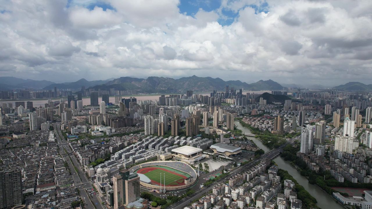 浙江温州城市风光地标建筑航拍 