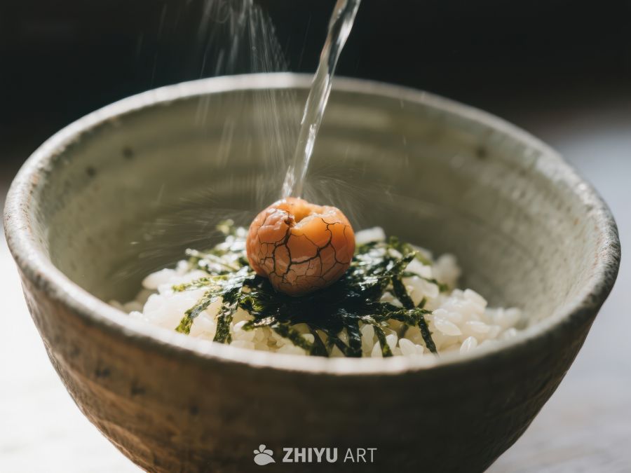 日式料理：米饭配海苔与温泉蛋 220