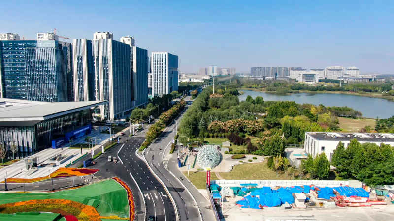 河南郑州城市风光航拍摄影图
