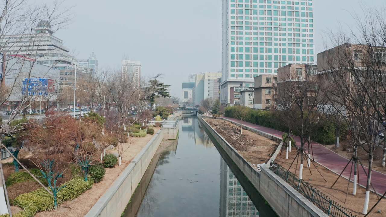 航拍山东淄博城市风景 7
