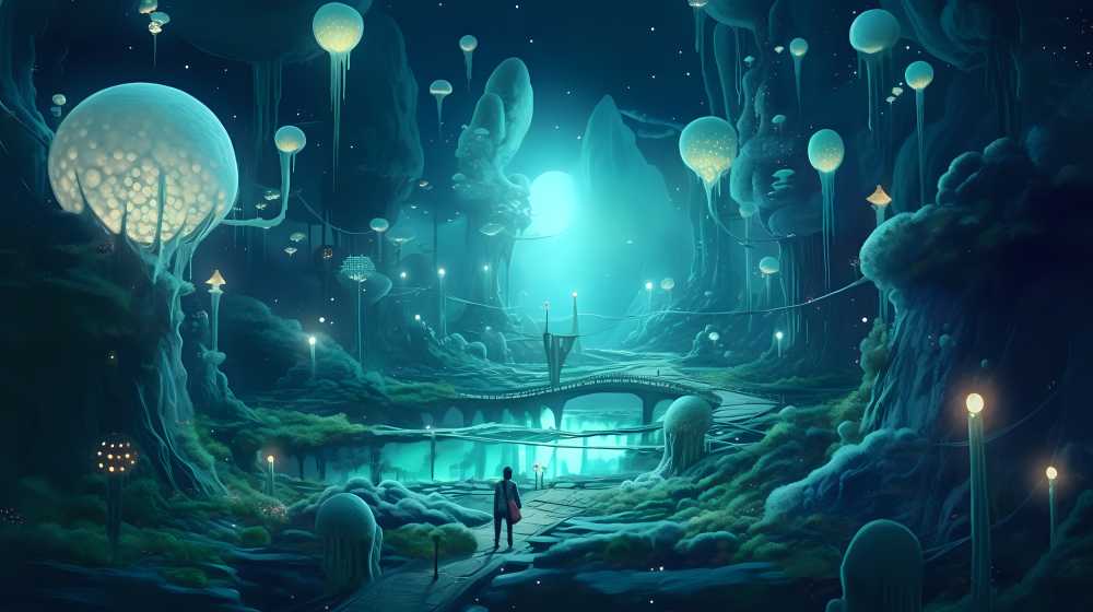 梦幻的夜里发光