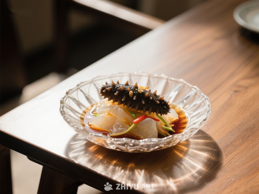 精致海参料理，搭配冰镇配料 467