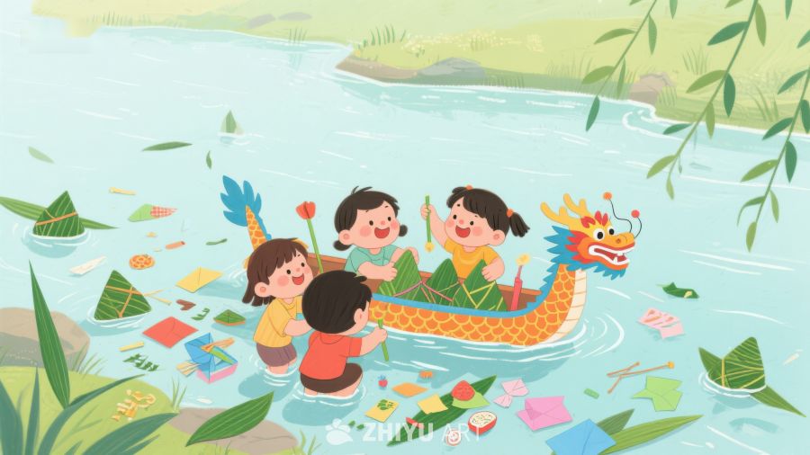 儿童龙舟竞渡，粽叶飘香端午节 151