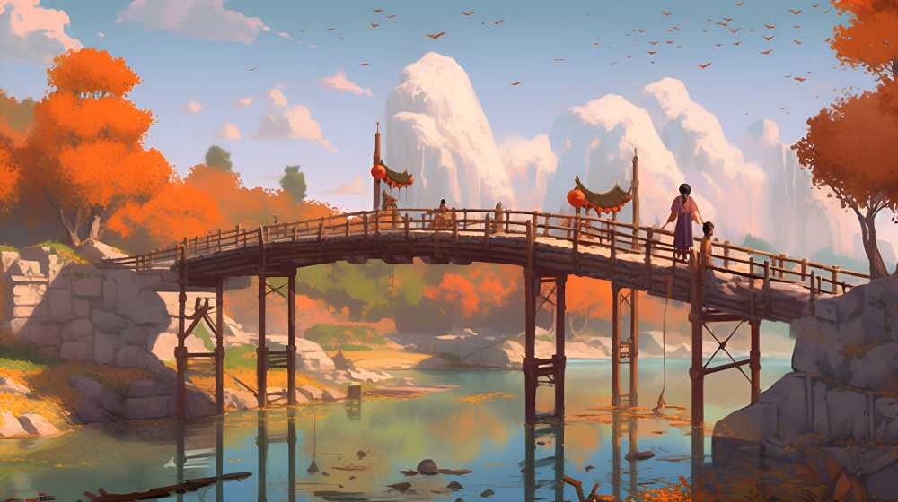 标志古风插画风景