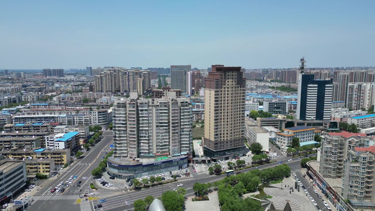 河南许昌城市风光地标建筑航拍 