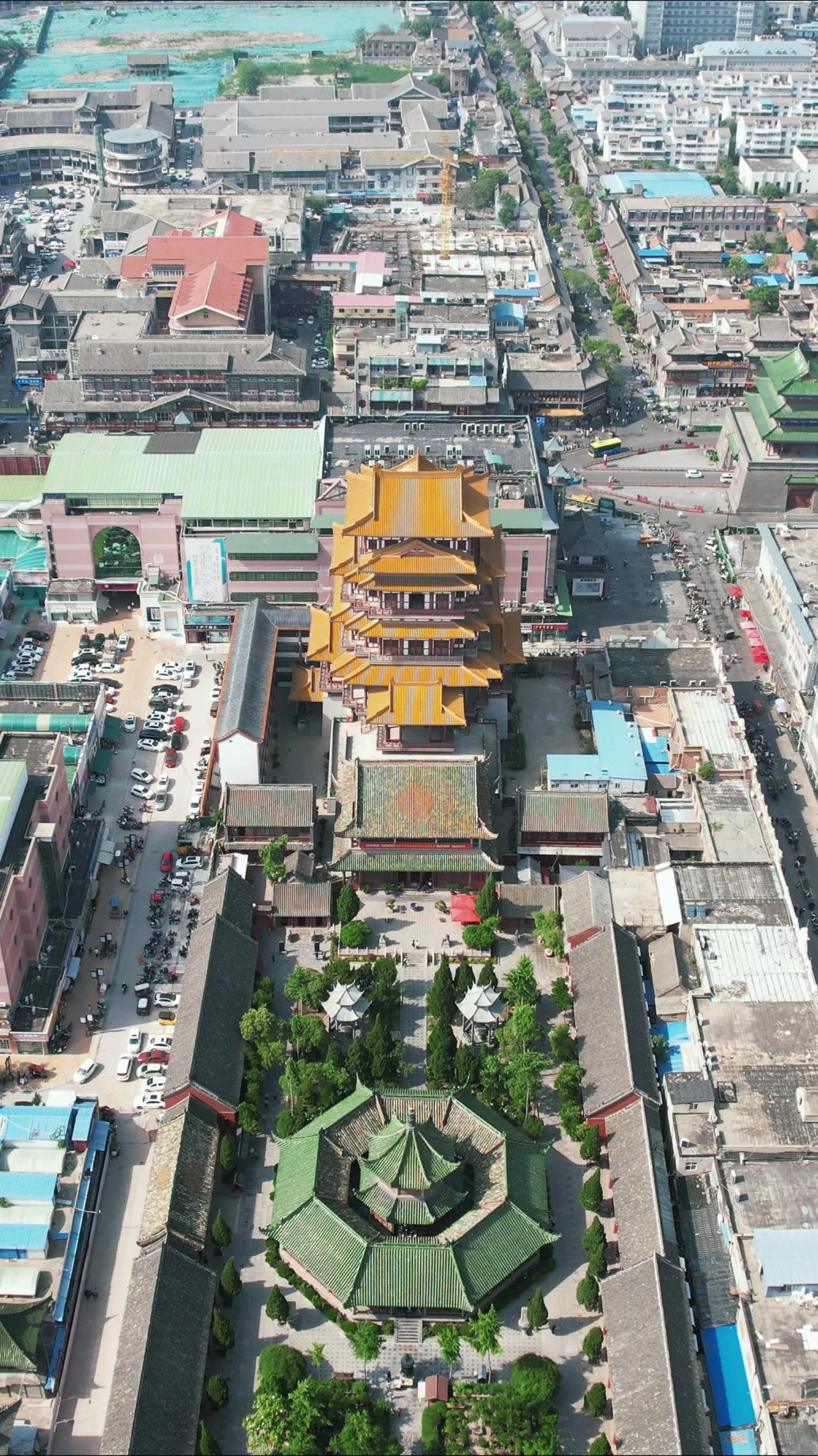 航拍河南开封相国寺竖屏 