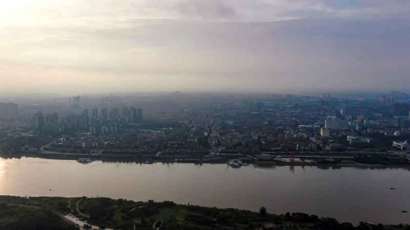 湖南湘潭城市风光航拍摄影图