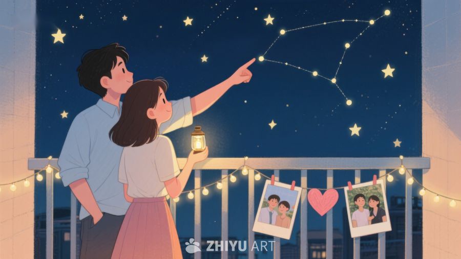 情侣夜观星空，共赏浪漫时刻 264
