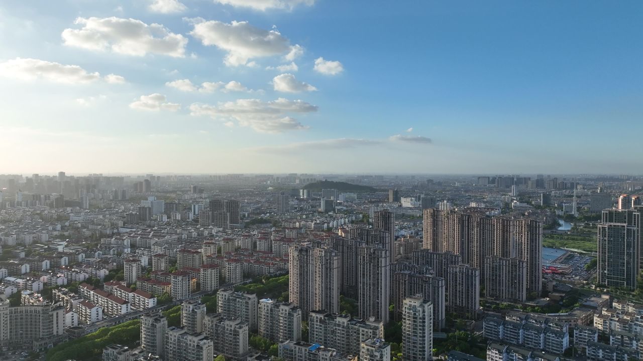 4K航拍江苏昆山城市大景风光 6