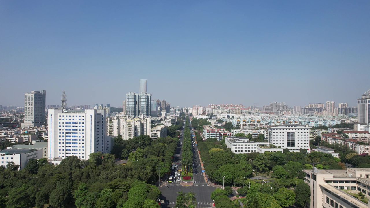 广东中山城市交通航拍