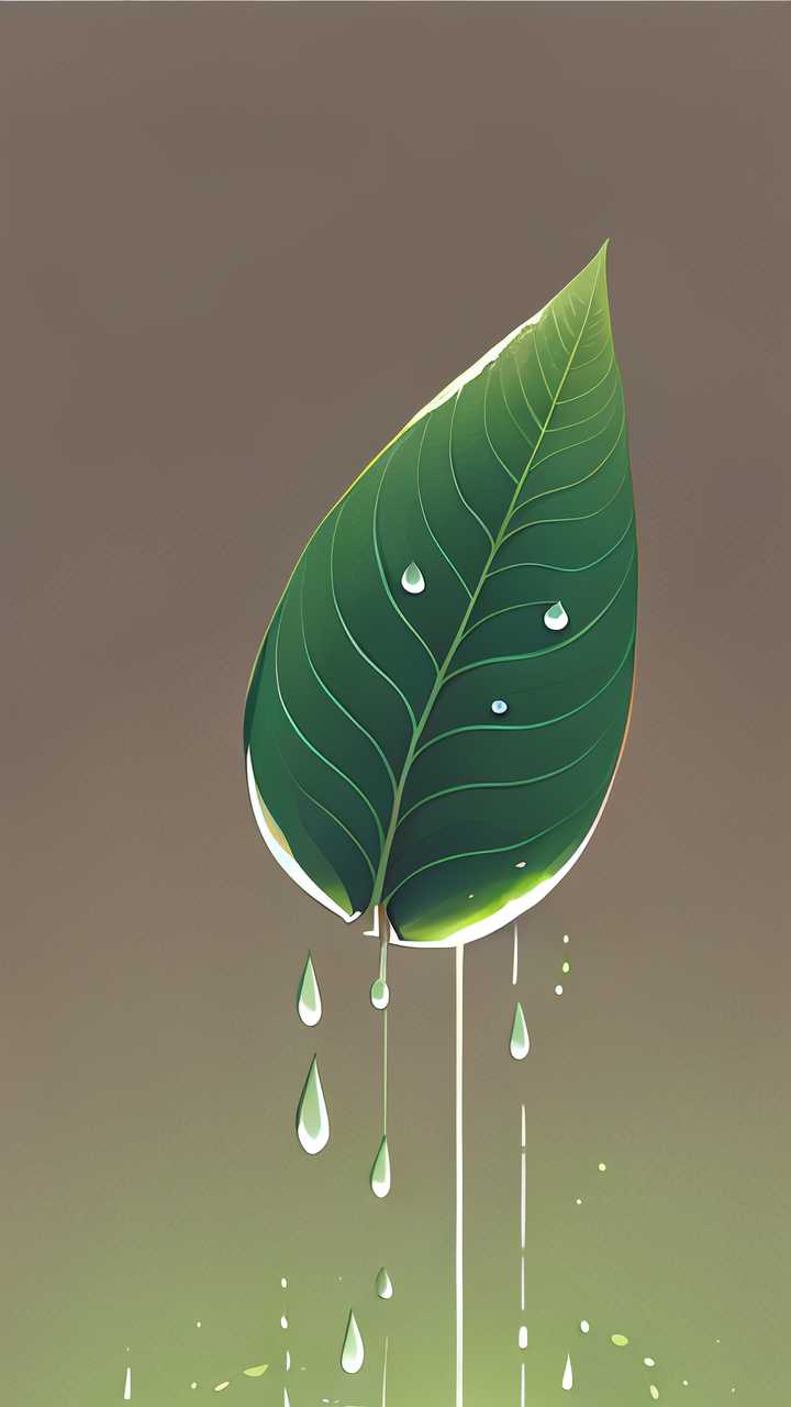 叶子水滴简约插画