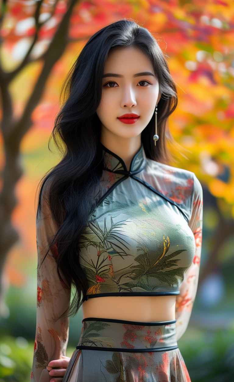 秋天美女户外摄影图 39