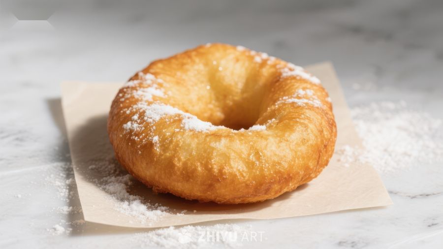 撒粉甜甜圈静物摄影