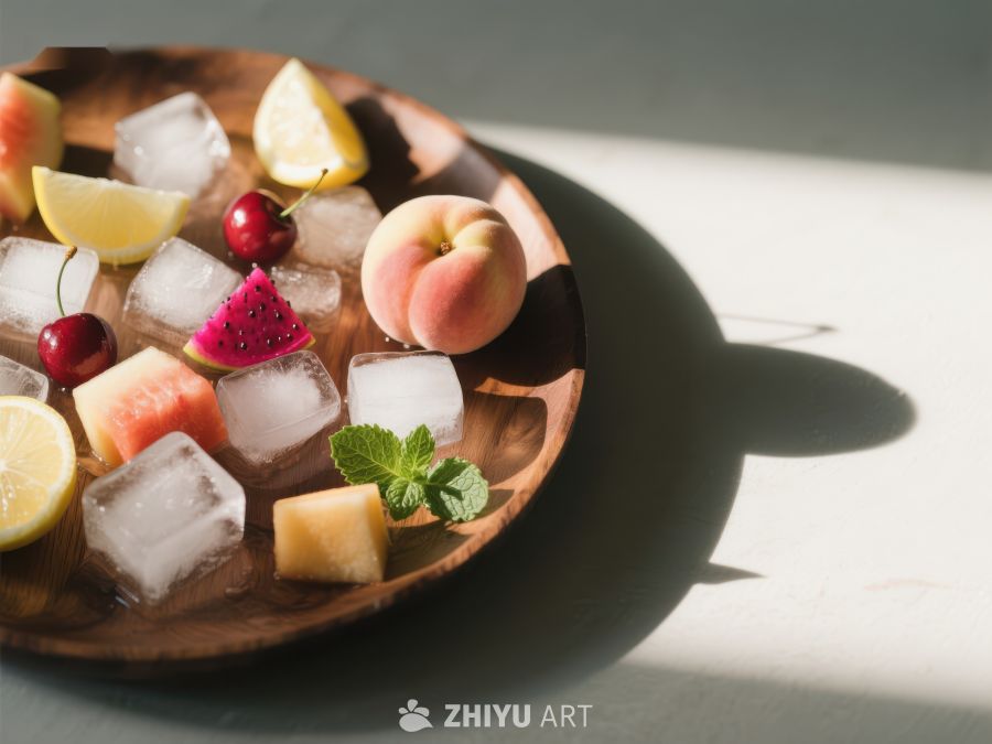 冰块与水果的夏日清凉组合 16