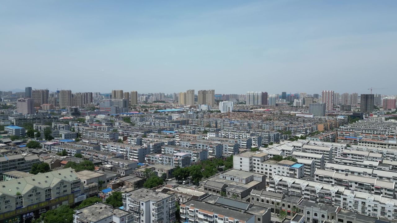  航拍河北保定城市风光