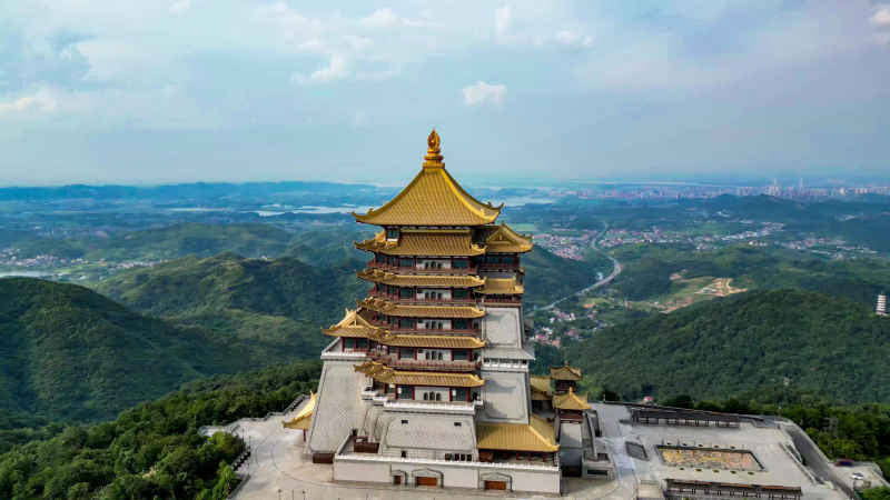 湖北黄石城市风光旅游景区航拍摄影图