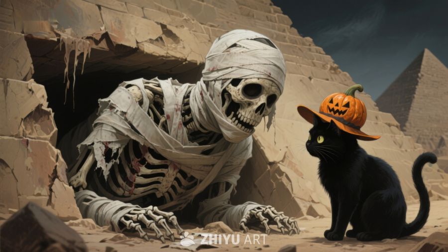 木乃伊与黑猫的神秘邂逅