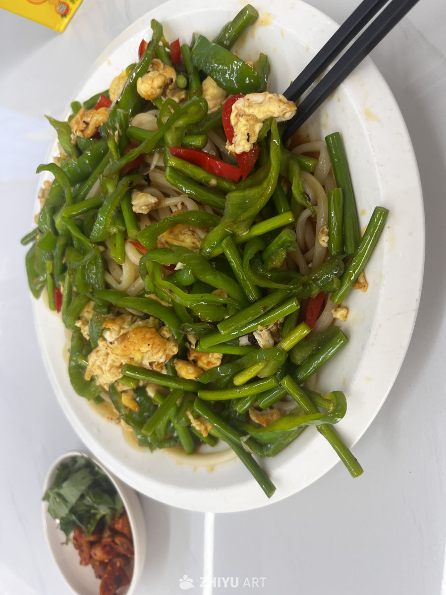 青椒鸡蛋炒面
