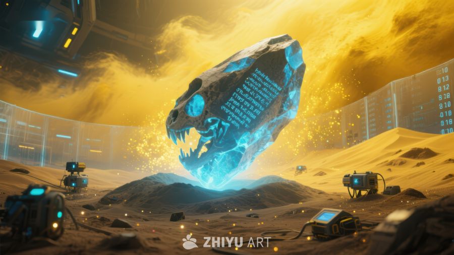 未来科技实验室中的神秘发光骷髅 690