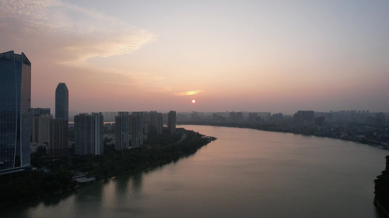 广东惠州合江日出航拍