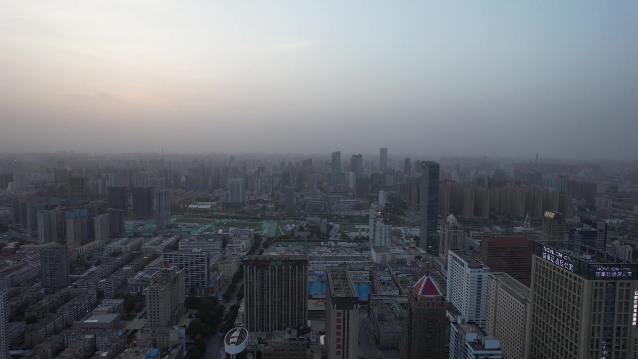 河北石家庄城市风光航拍 