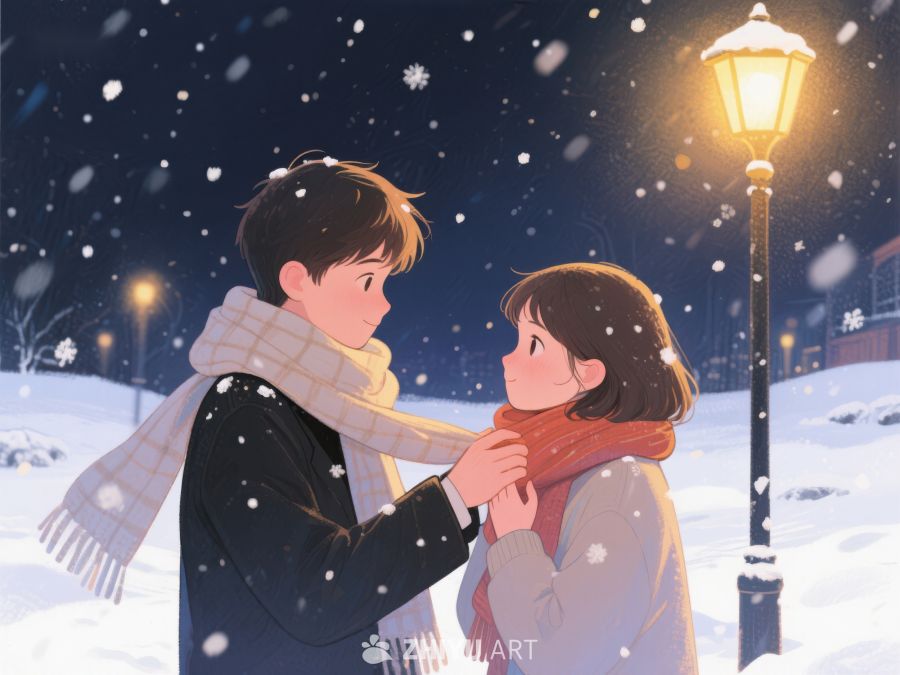 冬夜街头的温暖瞬间 129