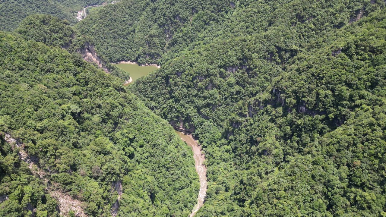 湖北神农架野人谷4A景区航拍