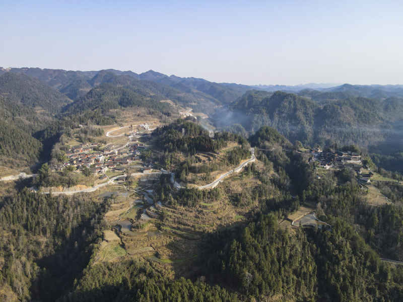 湖南湘西十八洞村航拍摄影图