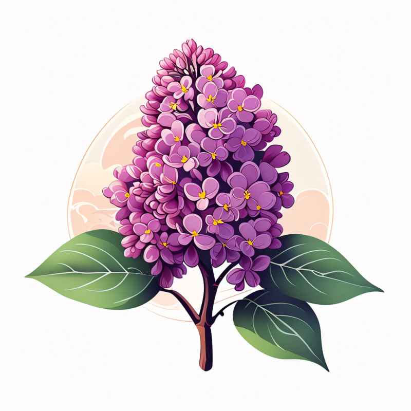 春季紫丁香扁平插画 5