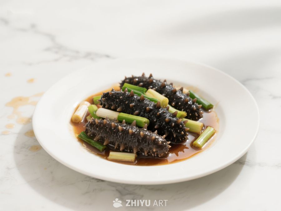 海参葱烧，精致中式菜肴 152