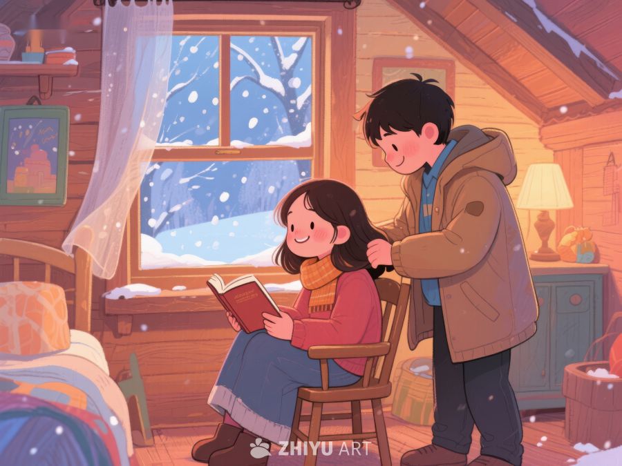 冬日小屋里的温馨阅读时光 82
