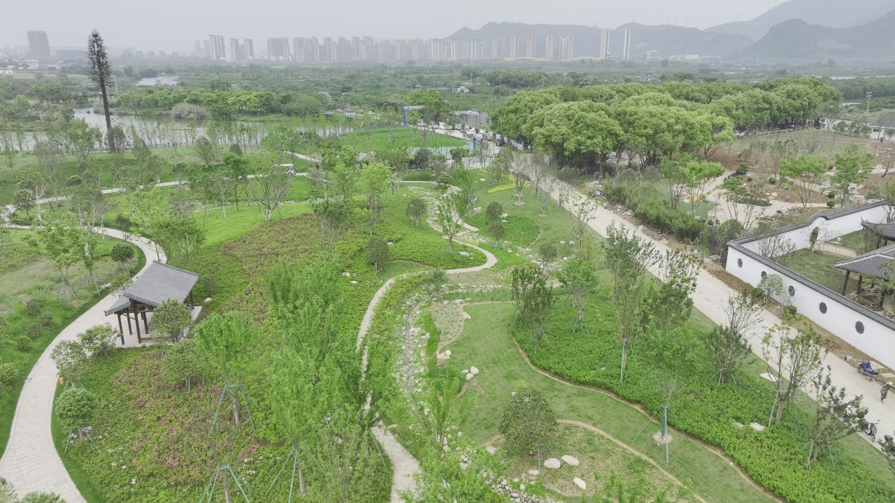 温州三垟湿地东入口航拍景观 17