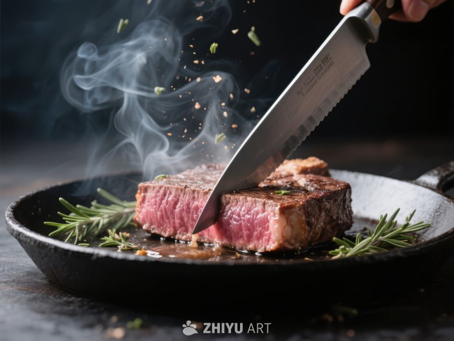 热切牛排，烟雾缭绕 953