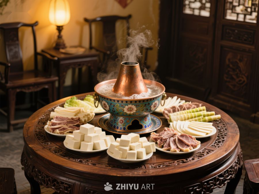 传统火锅宴，热气腾腾的美食享受 66