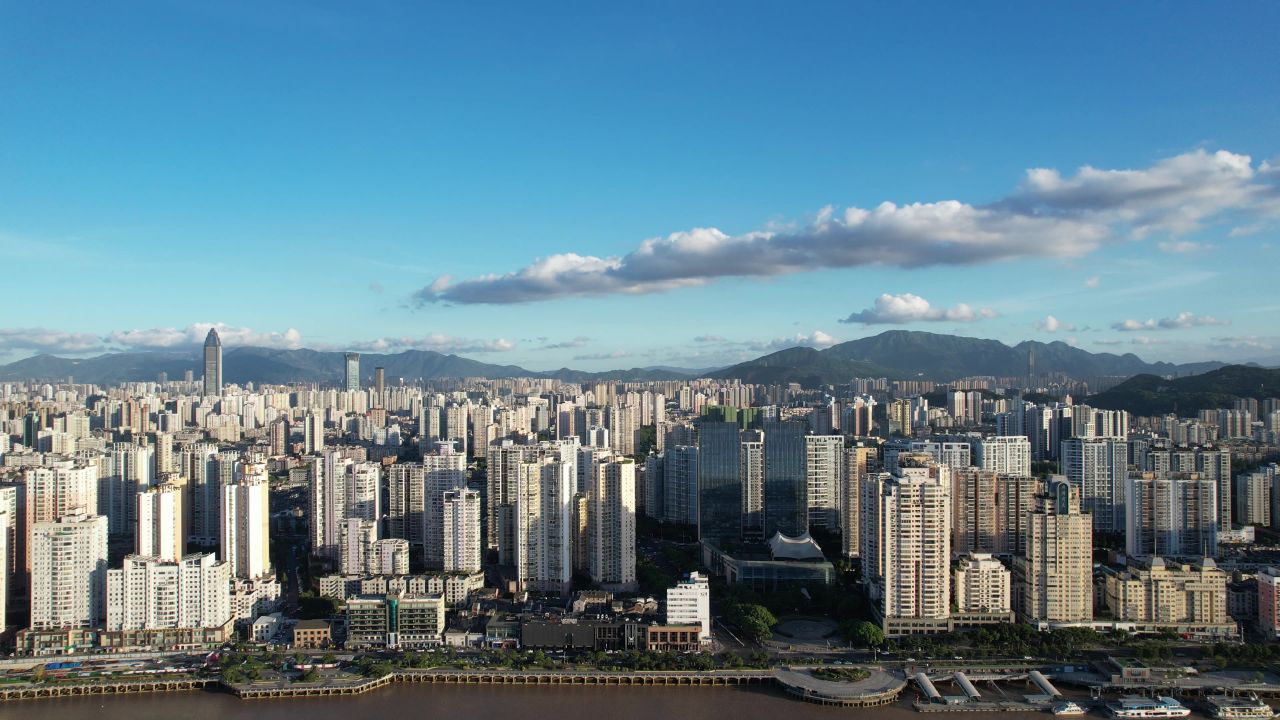 浙江温州城市建设航拍 