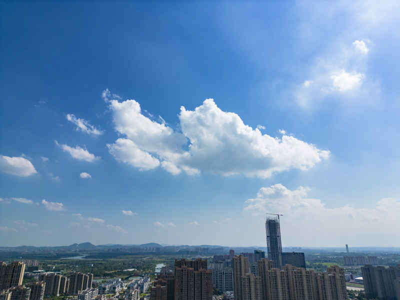 江西吉安城市风光航拍图 
