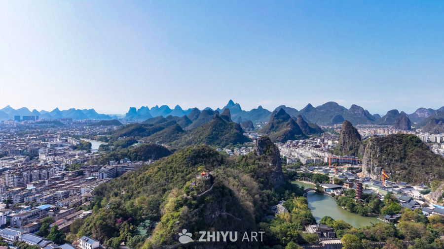 桂林山水城市全景