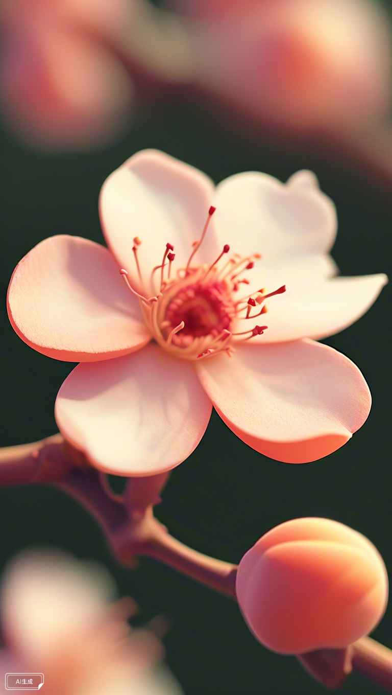 3d风格桃花渐变唯美花瓣 2