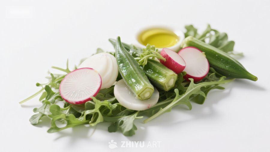 新鲜蔬菜沙拉食材摆盘