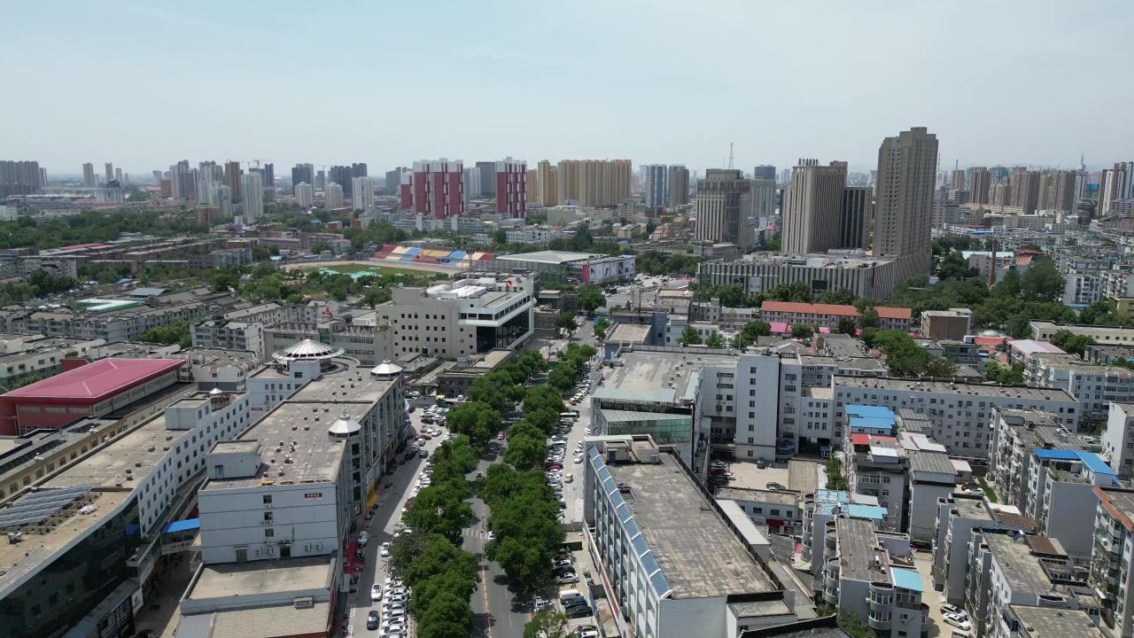 航拍河北保定城市建设