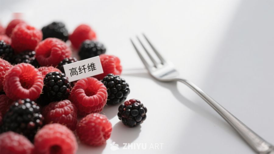 高纤维水果：覆盆子与黑莓