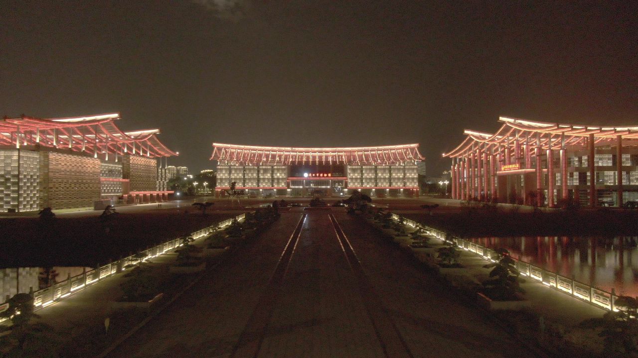 漳州三馆夜景航拍2