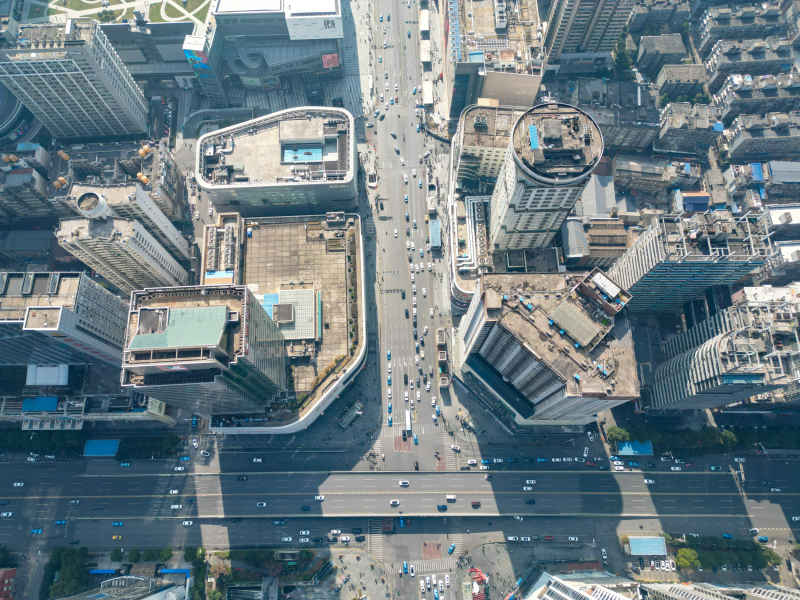 湖南长沙城市风光航拍摄影图