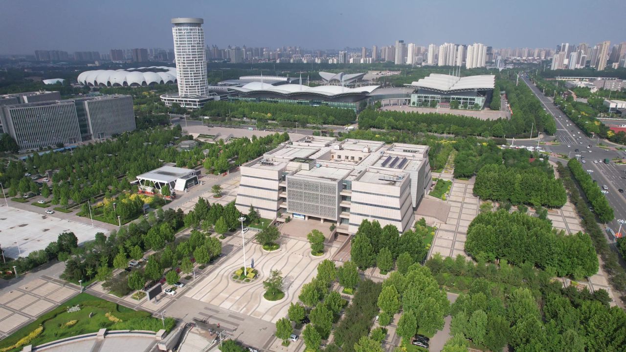 河北沧州城市风光地标建筑航拍