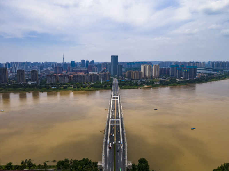 湖南株洲城市风光航拍