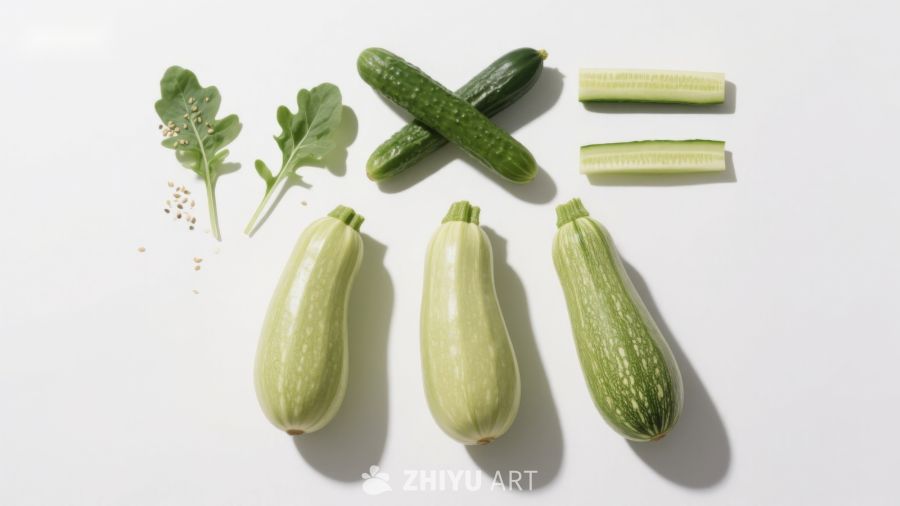 新鲜绿色蔬菜静物展示