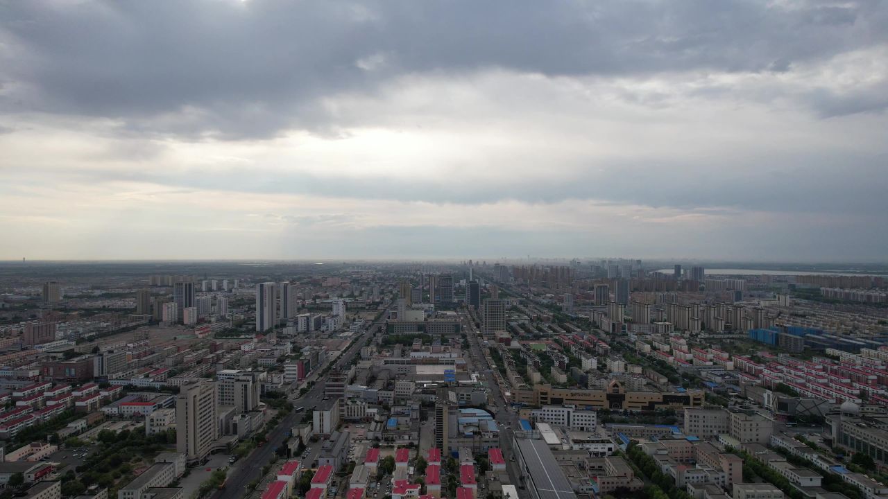 山东东营城市建设城市大景航拍
