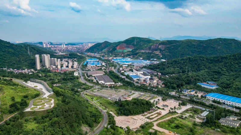 湖北鄂州城市风光航拍摄影图