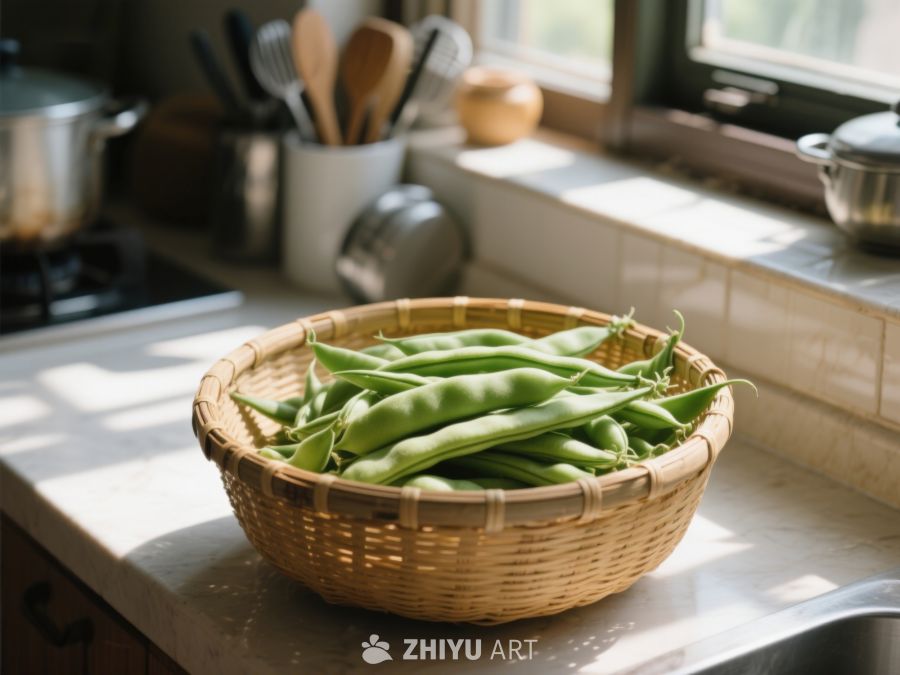 厨房窗台上的豆荚篮 64