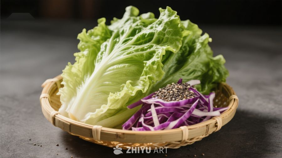 新鲜蔬菜与紫甘蓝沙拉